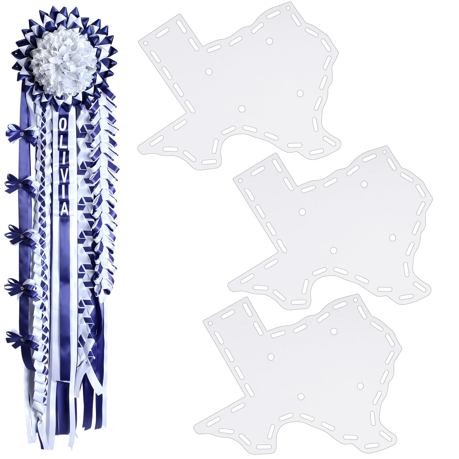 View 1 of *2 Pack* Quzzil 3 Pcs Heavy Duty Homecoming Mum Supplies 13.8 Inch Texagon Style Mum Paper Backers Large Cardboard Disc for Homecoming Week Party Decorations
