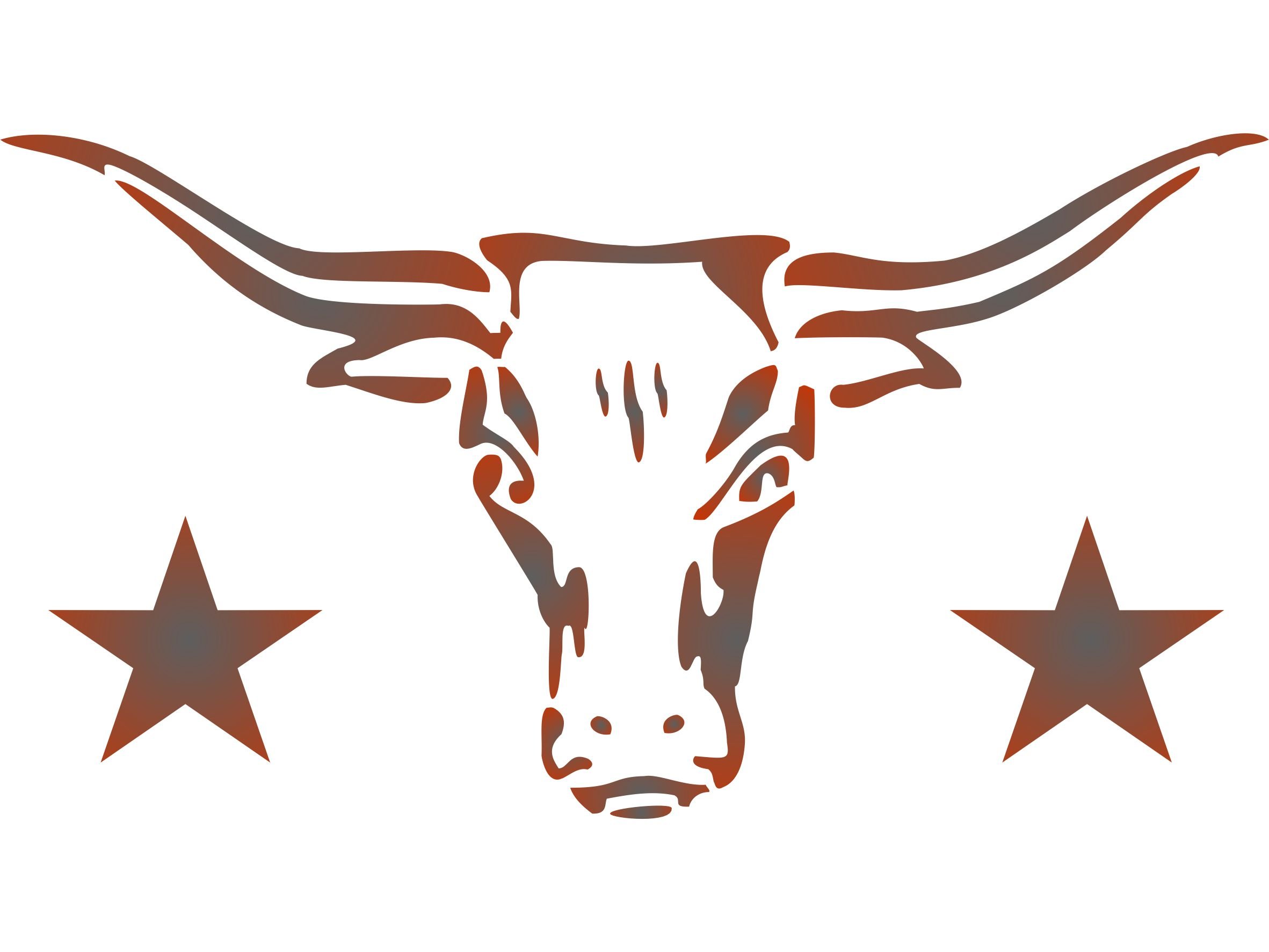 Longhorn Stencil - 23.5 x 12.5cm (S) - Reusable Cow Bull Skull Texas Farm Animal Cattle Wall Stencil Template