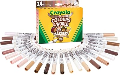 Crayola Colours of the World Washable Markers Pack of 24 Assorted Skin Tones