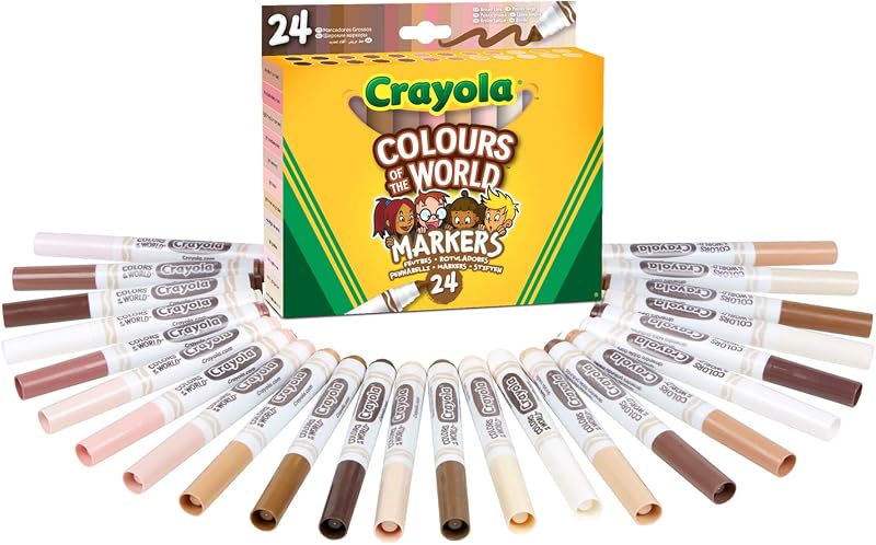 Crayola Colours of the World Washable Markers Pack of 24 Assorted Skin Tones