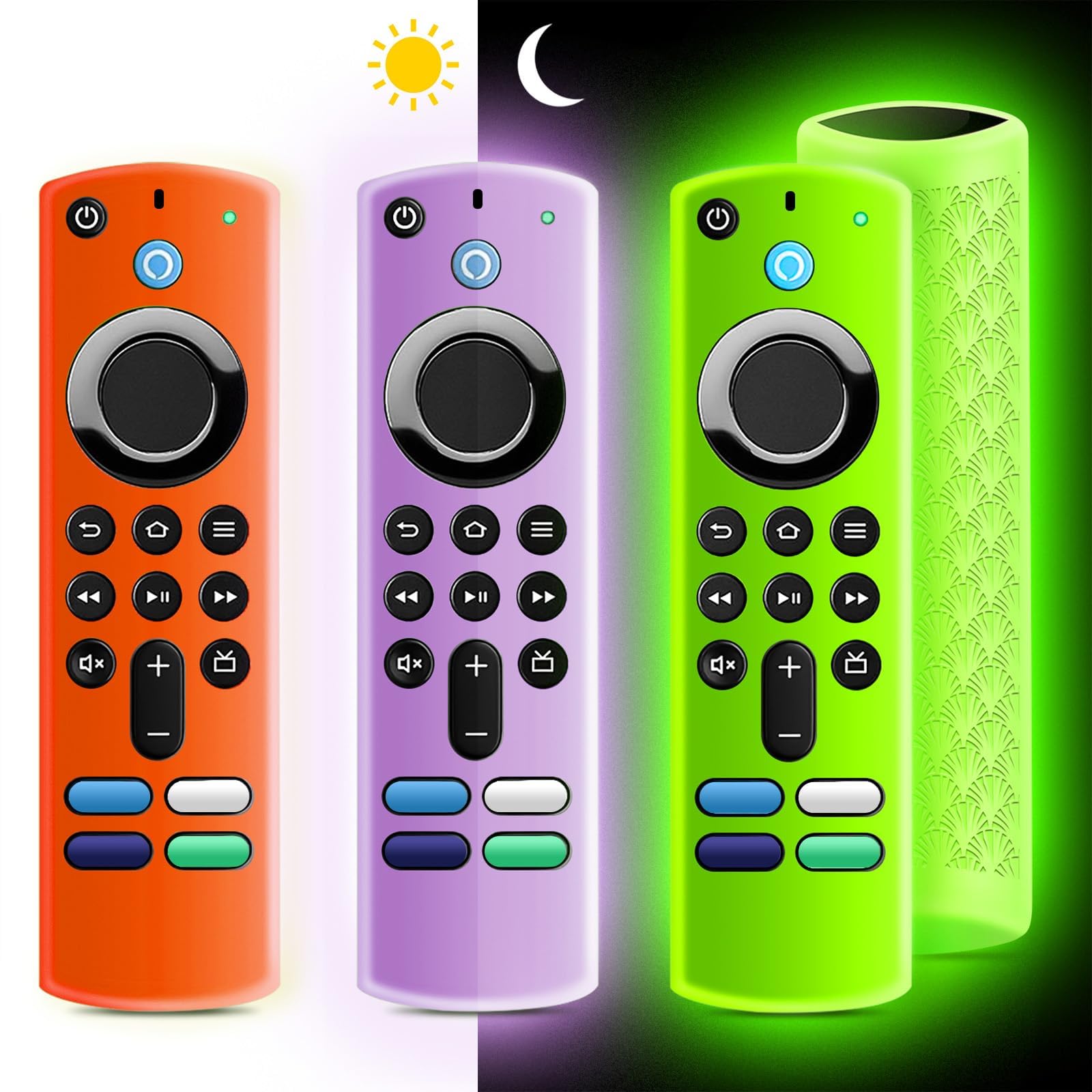 Photo 1 of ?3 Pack? ONEBOM Silicone Protective Remote Case Cover, Silicone Control Cover Skin| Glow in The Dark(Green&Purple&Orange)