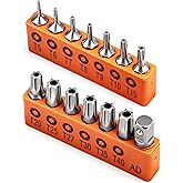 HORUSDY 14-Piece Tamper Resistant Star Bits, S2 Alloy Steel, T5 - T40 Security Torx Bit Set