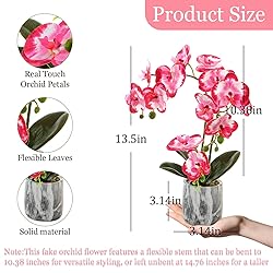 Wenhuidr Red Pink Fake Orchids Flowers in Pot