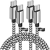 USB C to USB C Cable 10ft, [2Pack 10ft+6ft] Udaton 60W Type C Charger Fast Charging Cord, Nylon Braided USB C Fast Cable Comp