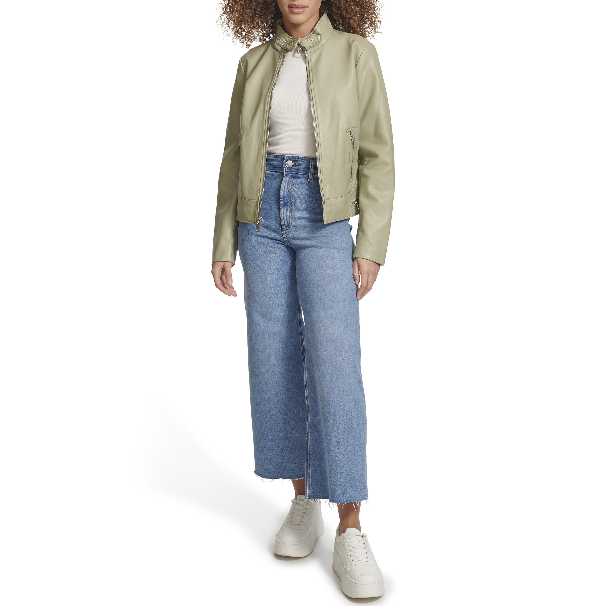 Levi's Women's Faux Leather Motocross Racer Jacket (Standard and Plus), Tea, X-Large Image