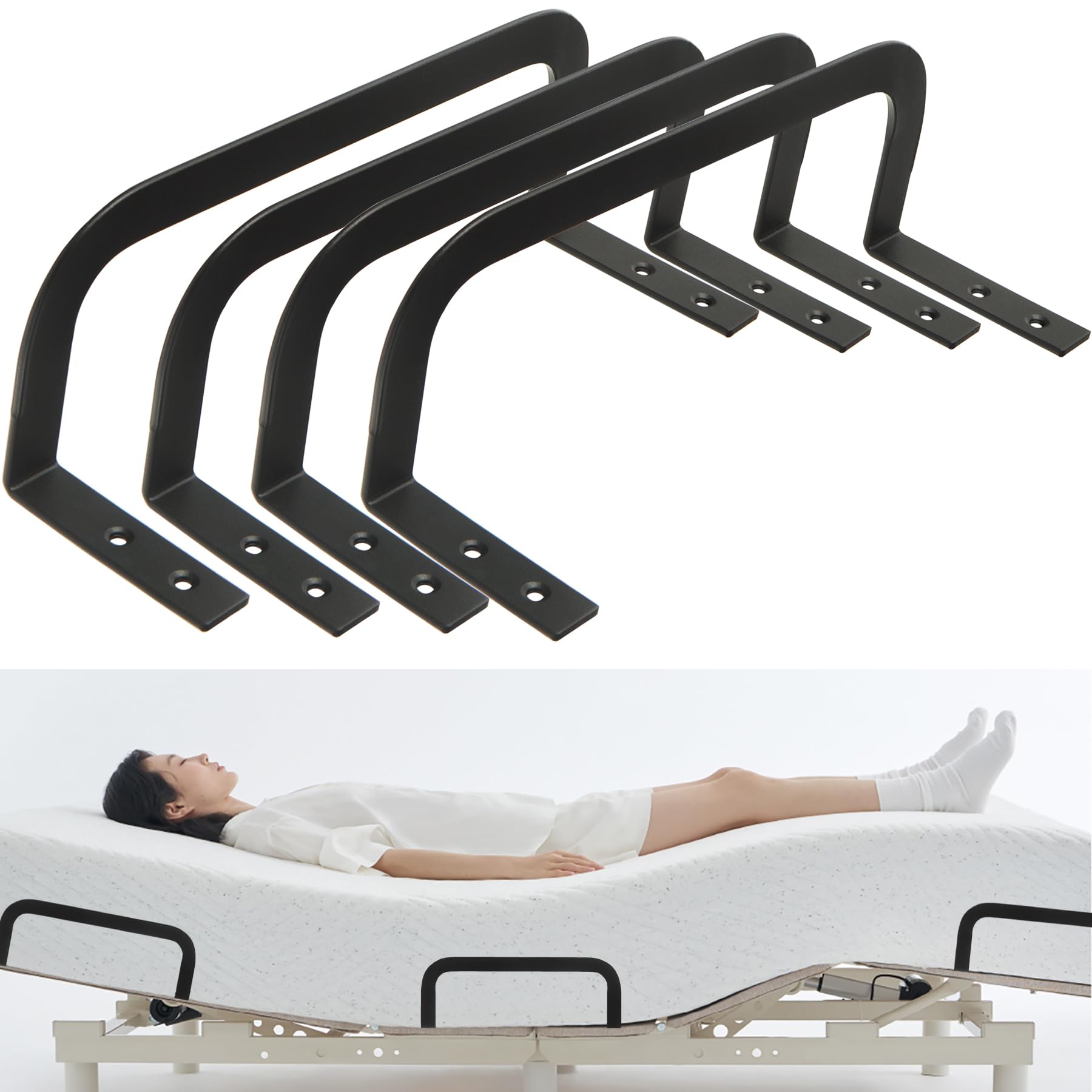KOXHERO Mattress Retainer Bar Bracket Holder 4Pcs - Keeps Mattress from Sliding on Platform, Adjustable & RV Beds
