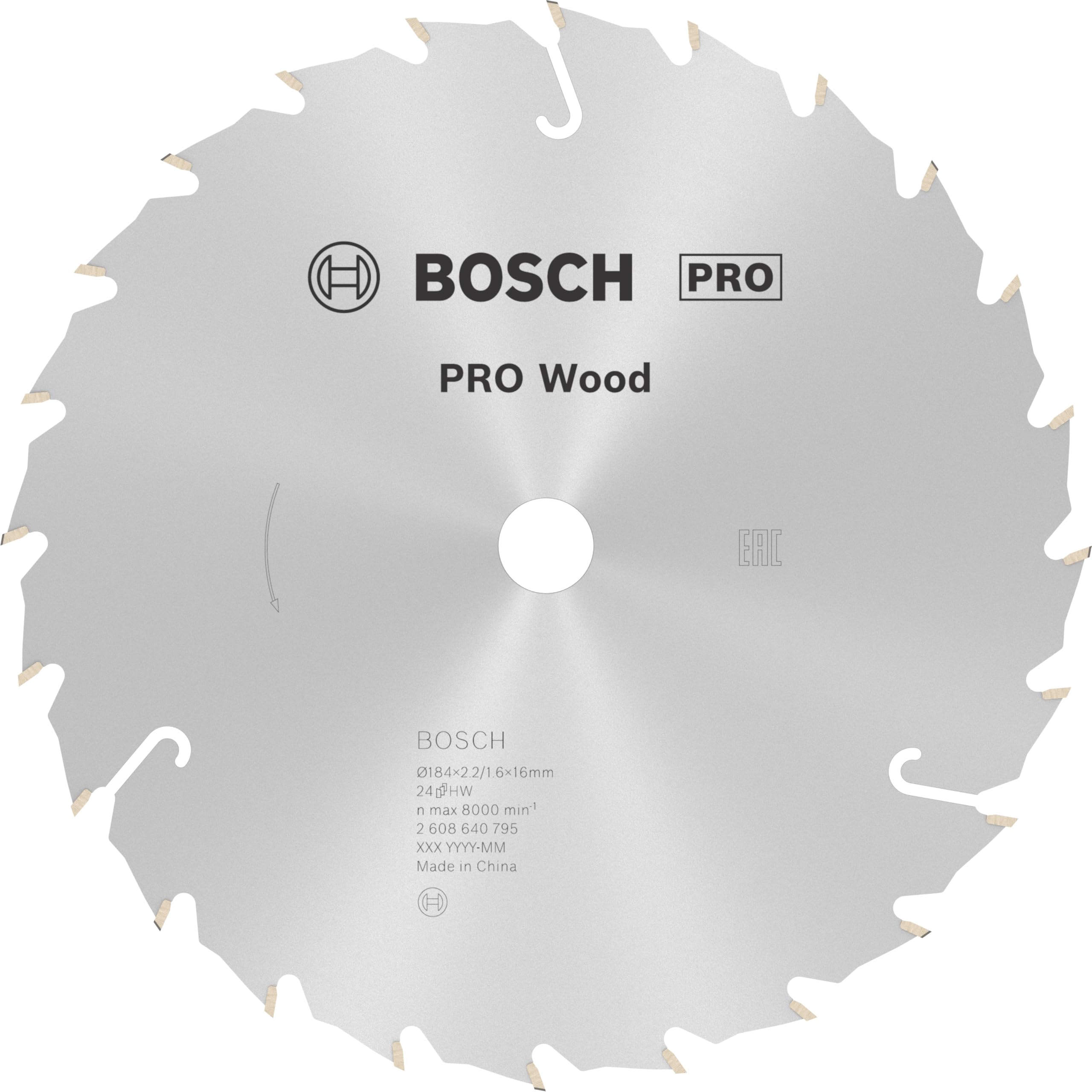 Bosch 1x PRO Wood Circular Saw Blade for Corded Hand-Held Circular Saws (for Softwood, Hardwood, Ø mm, Professional Accessory Hand-Held Circular Saw)