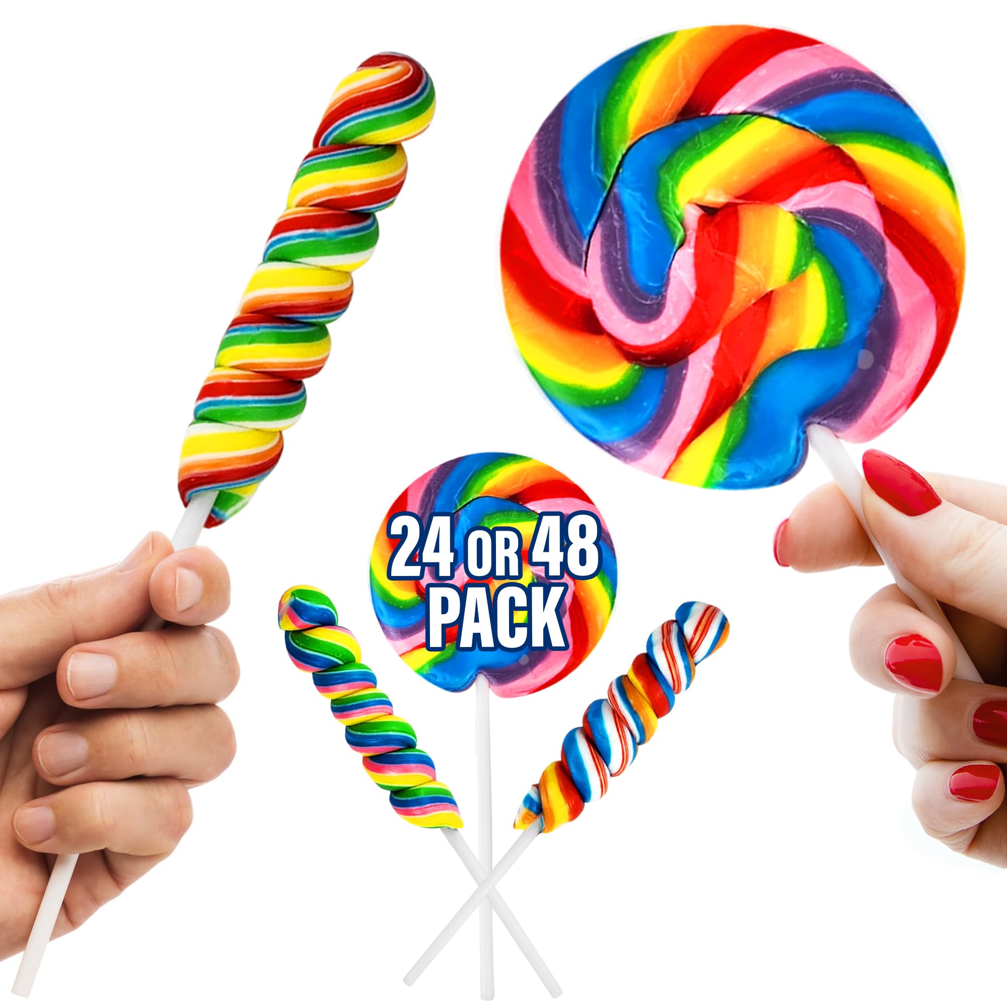 Mua 24 Large Rainbow Lollipops Individually Wrapped Non Broken 12