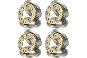 PATIKIL Thrust Ball Bearings 4x9x4 mm, 4 Pcs Chrome Steel Miniature Single Row Roller Miniature Ball Bearings for Conveyor Systems Machine Tools, Silver