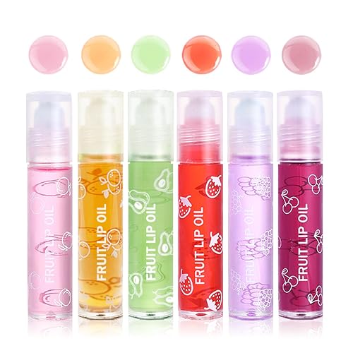 Fruchtige Lip Oil Set – 4x Plumping Lip Glow Oil Für Volle Lippen | Nicht Klebender Lipgloss & Lip Balm