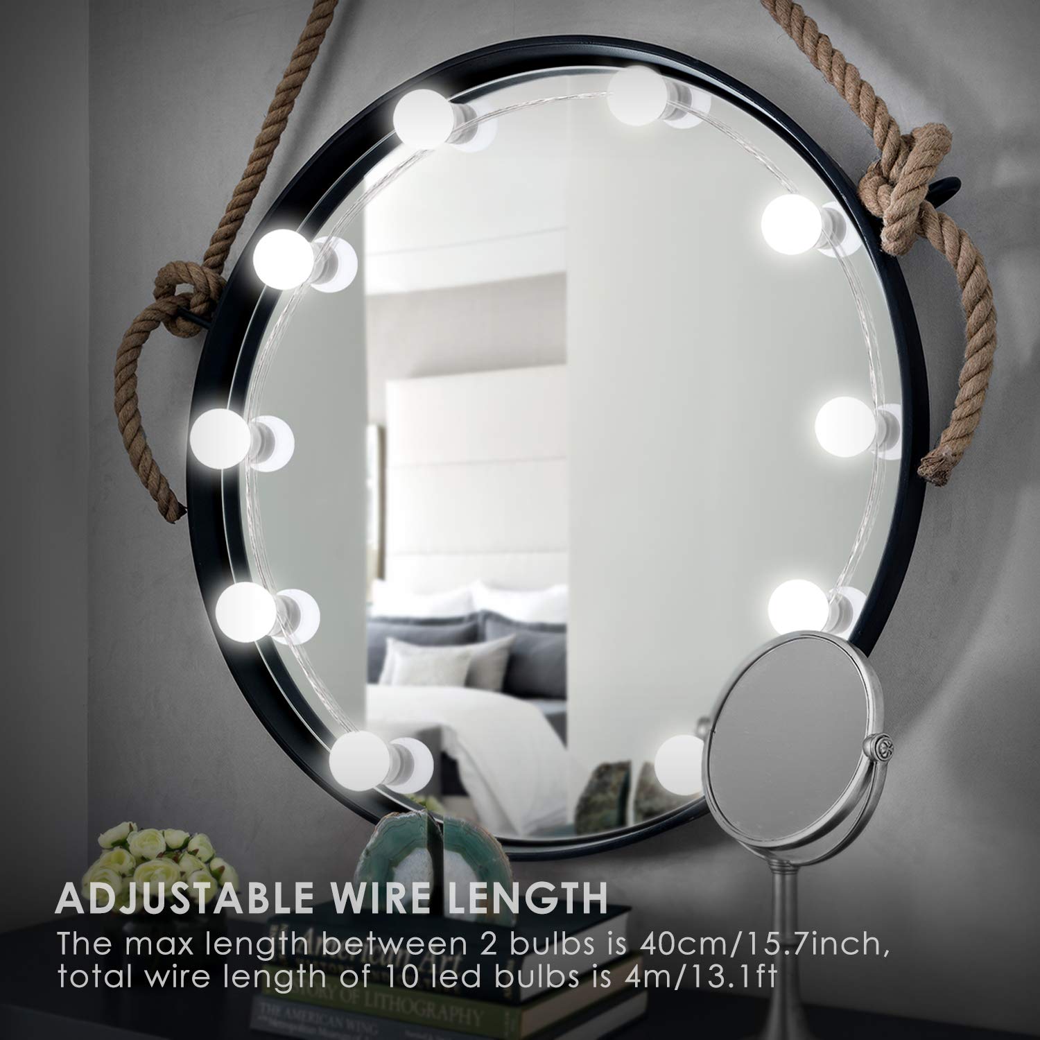 HAIRBY Hollywood Style Kit with 10 Dimmable Bulbs 7000K Bright Plug in