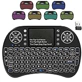 2.4GHz Backlit Mini Keyboard Touchpad Mouse, Mini Wireless Keyboard with Touchpad and Multimedia Keys for Android TV Box Smar