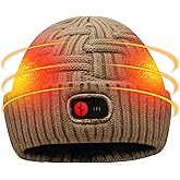 CODSOK Heated Hat for Men Women Winter Warm Heated Beanie Rechargeable Electric Heating Cap Outdoor Thermal Knitted Hat
