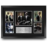HWC Trading John Travolta &amp; Samuel L Jackson Pulp Fiction Vincent &amp; Jules 16 x 12 inch (A3) Printed Gifts Signed Autograph Picture for Movie Memorabilia Fans - 16" x 12" Framed