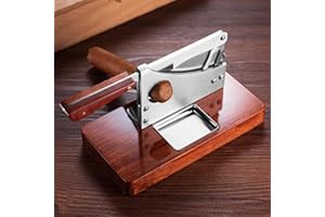 Desktop Cigar Scissors, Knife-Shaped Sharp Cutter, Stainless Steel Rosewood Base, Can Cut 25mm Cigars, Birthday Gift for Men