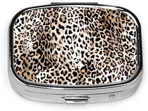 Pillendose – personalisierbares Leopardenmuster, tragbare rechteckige