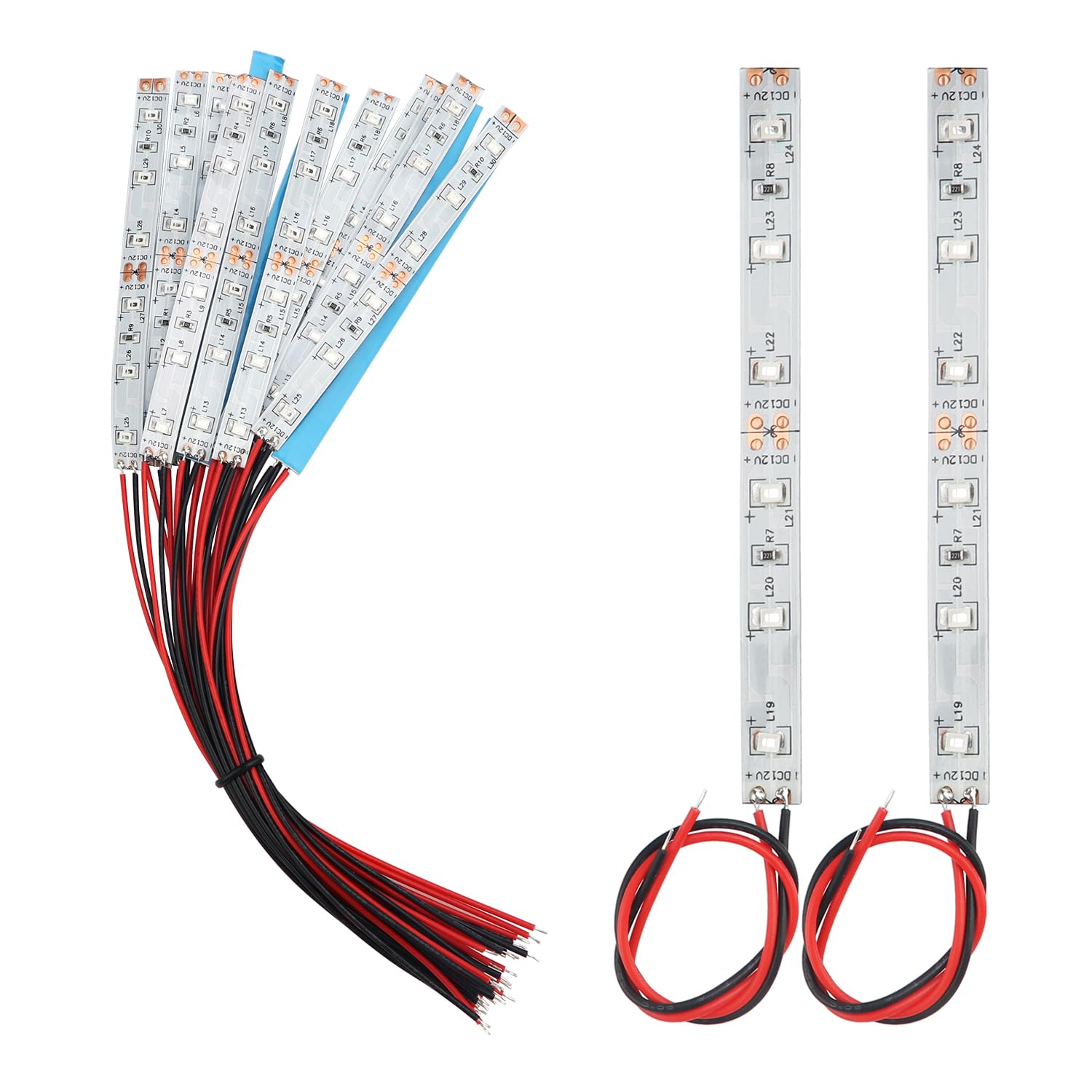 YIXISI 15 PCS 100mm Prewired Strip LED Light, 12V - 18V, 2335 SMD LED, Red