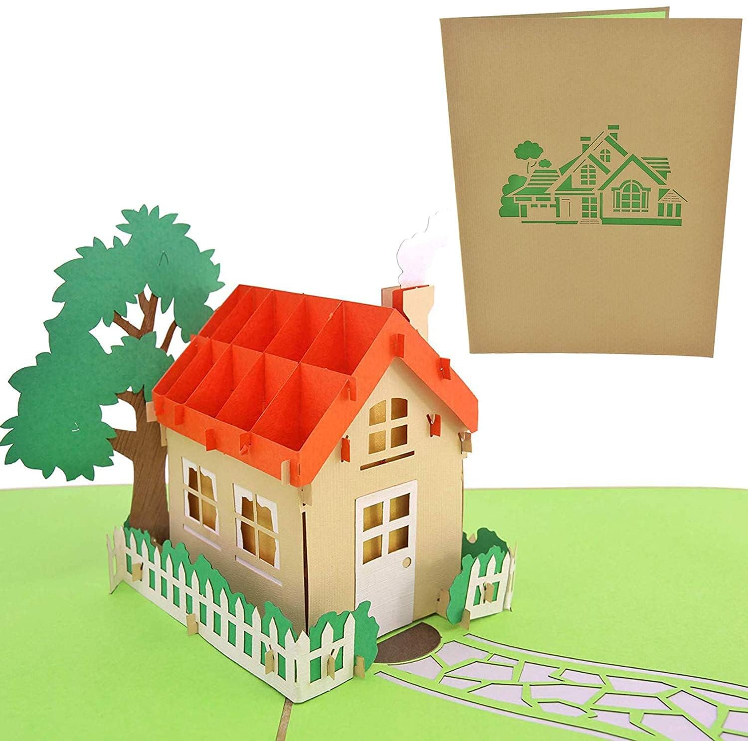 PopLife® Family House 3D Pop Up Card for All Occasions - House Warming Gift, Realtor Gift, New House Card - Perfect for Mailing - Mothers Day, Housewarming Party, Closing Gift, Fathers Day, Moving Day