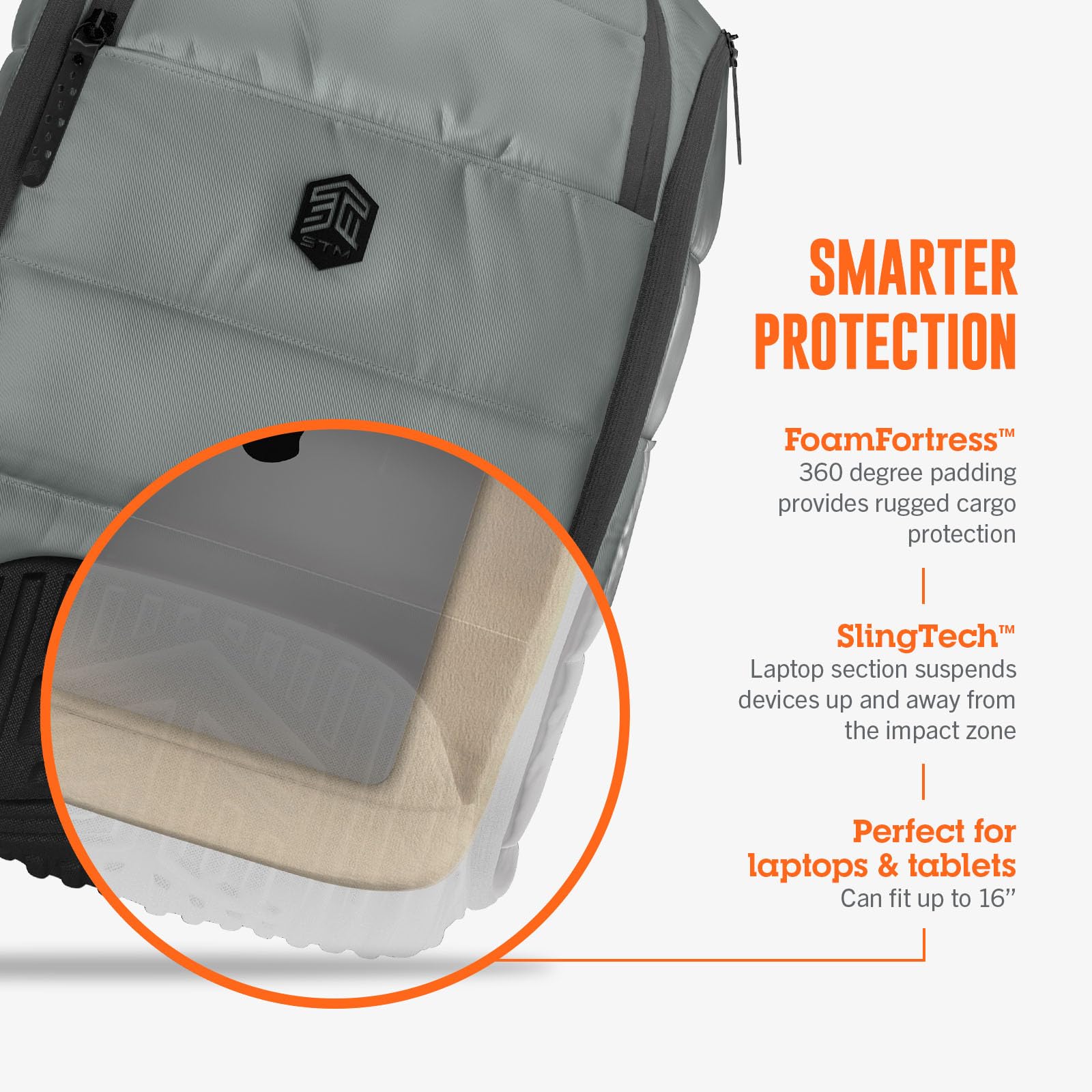 STM Dux 16L Backpack - Slim, Rugged, Comfortable, Innovative, Versatile, 360 Degree Protective Backpack for Men & Women, Fits up to a 16