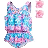 Summshall Baby Girls Swimsuit with Floatation Toddler One Piece Swimsuits Kids Swim Vest Swimwear Float Suit