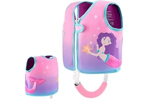 Pottwal Swim Vest for Kids - Swim Jacket for 1-2 Years (24-33LBS) - Buoyancy Aid Made of Neoprene & EPE - with Adjustable Crotch Strap