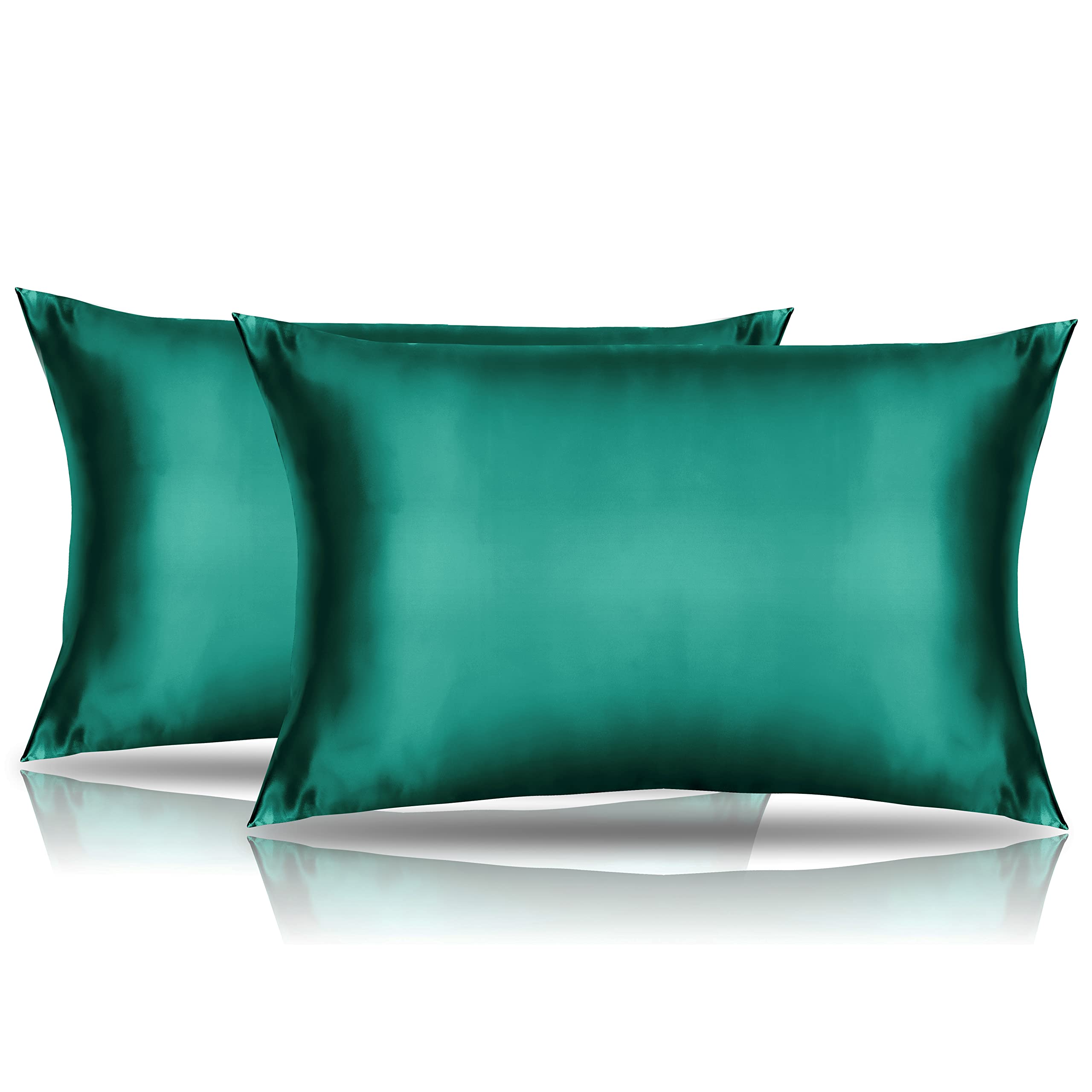 Photo 1 of 2 Pack Toddler Pillow Cover Dark Green Travel Pillowcase Breathable Silky Soft Baby Pillow Cases 14x20 Kids Satin Pillowcase
