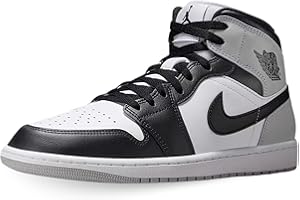 NIKE Air Jordan 1 Mid White/Black-Light Smoke Grey