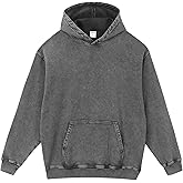 Chaos World Mens Hoodie Oversized Acid Wash Hoodies Vintage Distressed Pullover Sweatshirts Streetwear