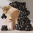 RUBFAC 87pcs Black Balloons Different Sizes 18 12 10 5 Inches for Garland Arch, Premium Black Latex Balloons for Birthday Party Graduation Wedding Decoration