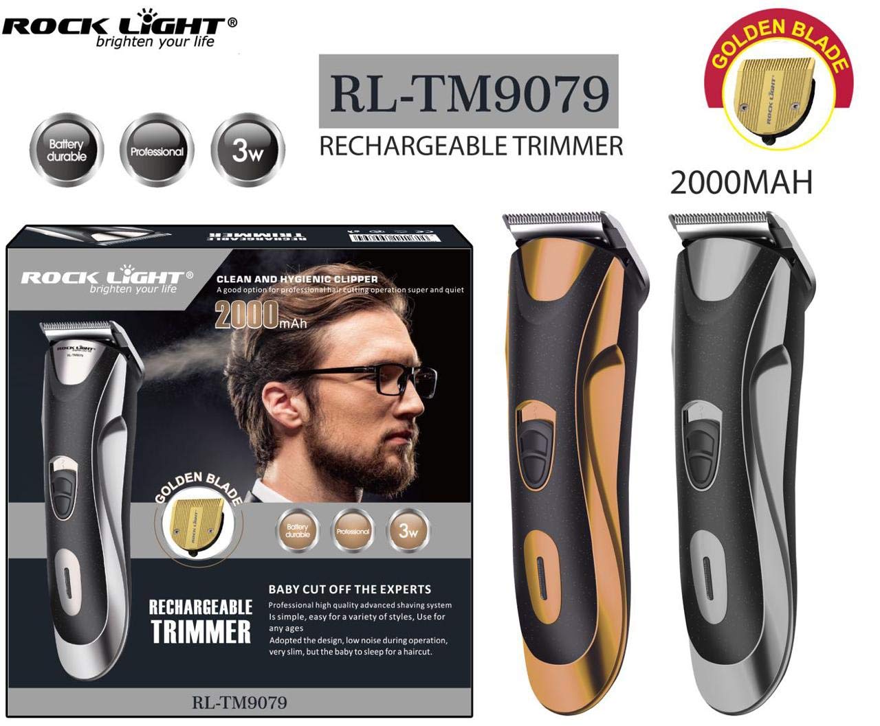Cdevice Professional Rechargeable Rl Tm9079 Hair Beard Trimmer For