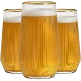 48 Pack Ribbed Ripple Stemless Toasting Glasses, Origami Durable 9 Oz BPA-Free Disposable Plastic Champagne Flutes for Weddings, Bars, Events, and Celebrations (Gold Rim)