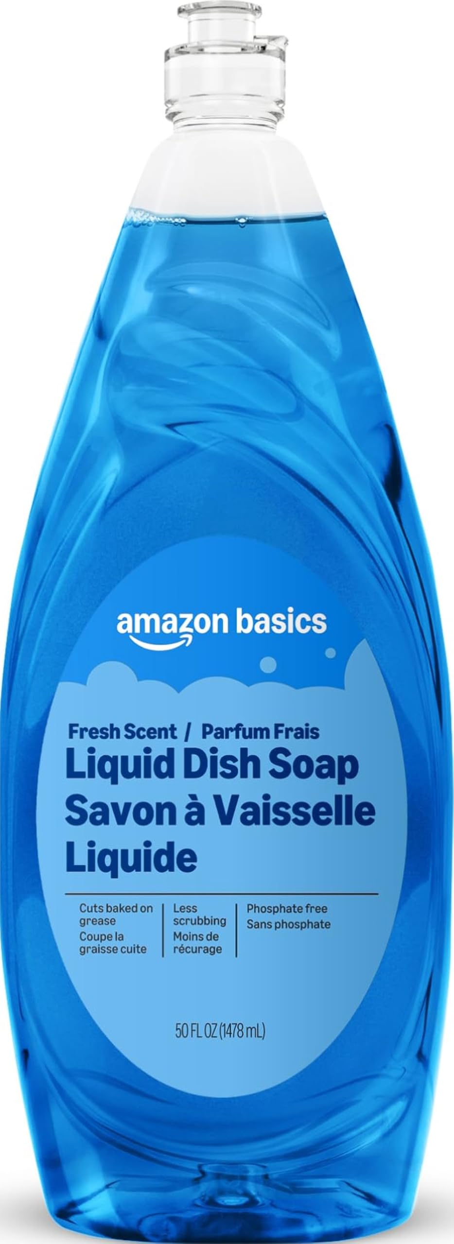 Amazon Basics Dish Soap, Fresh Scent, 50 fl oz, Pack of 1, Packaging May Vary