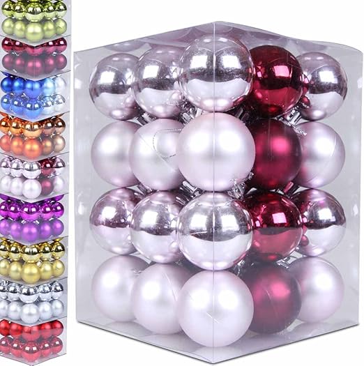 Jago Lot De 36 Boules De Noël ø 345 Cm Mats Et Brillants