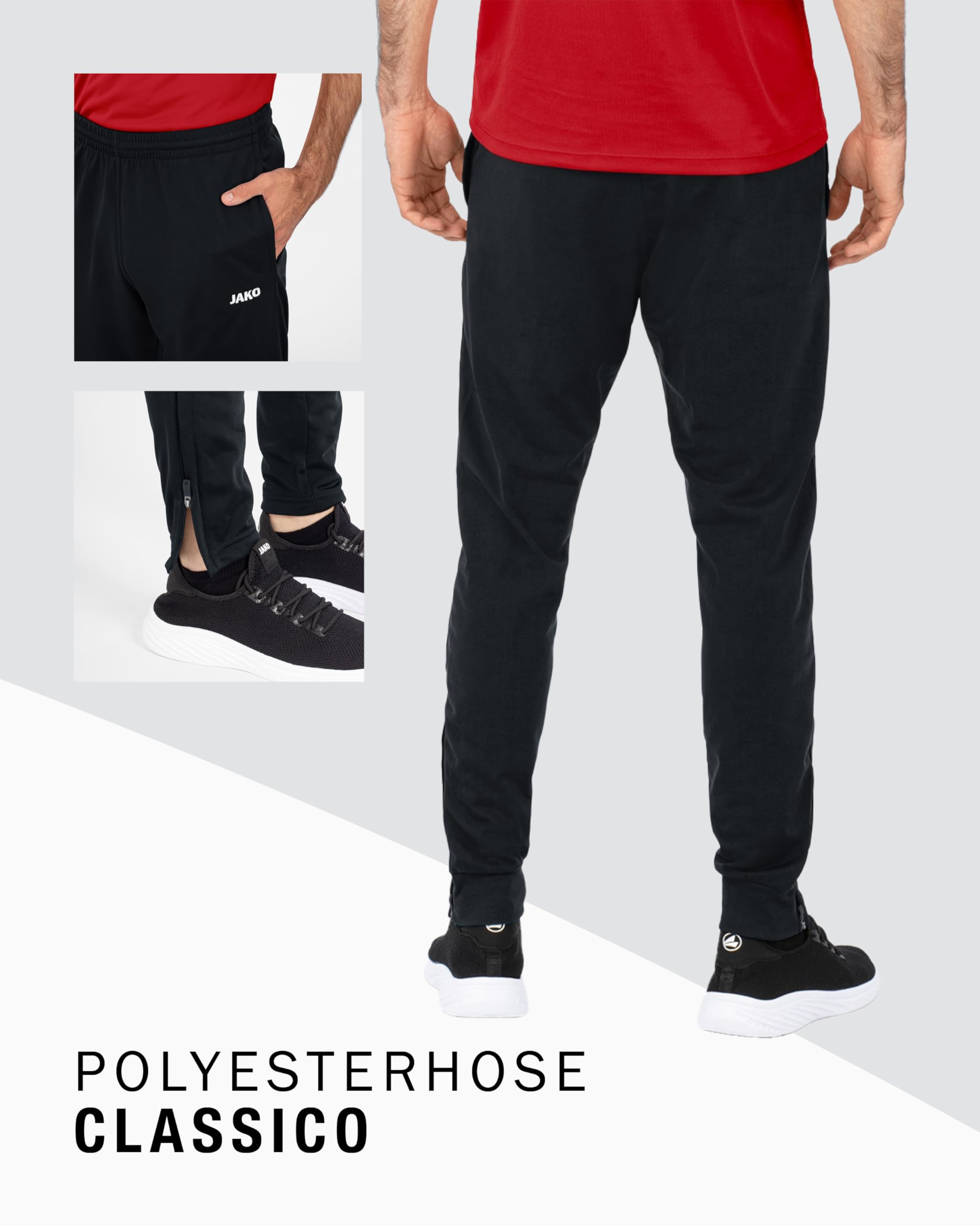 JAKO Herren Polyesterhose Classico, Schwarz, XL 5