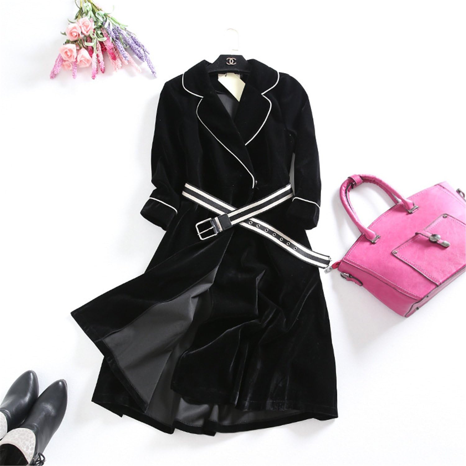 long velvet coat plus size