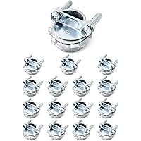 QWORK Cable Connector, 16 Pieces 1/2" Clamp Type Cable Connectors, Steel Connector for Metallic Conduit Protect Cables