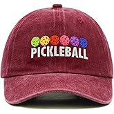 Wodeal Pickleball Hat for Women Men, Gifts for Pickleball Lovers, Adjustable Embroidered Washed Baseball Cap
