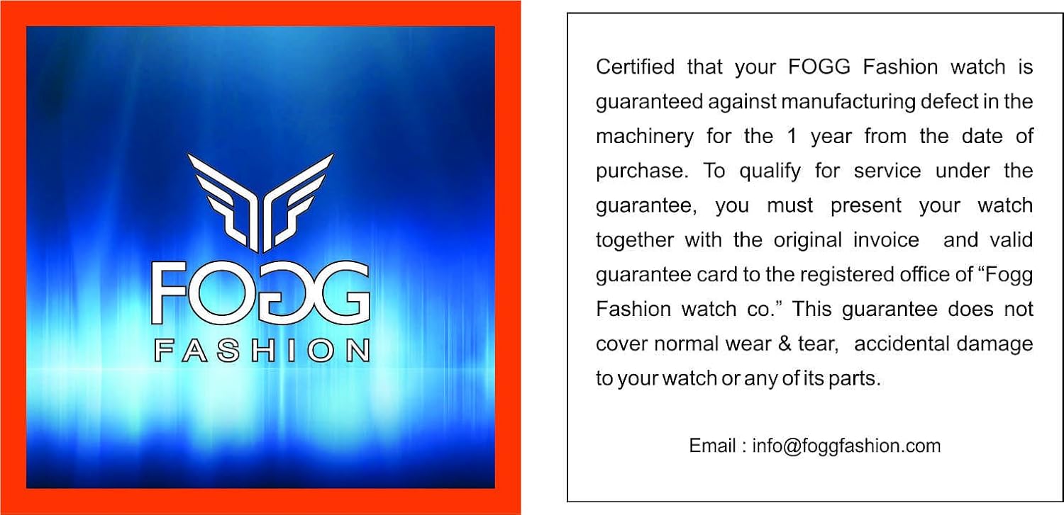 fogg analog black chrono dummy dial men's watch 2002-bk