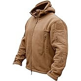 CRYSULLY Men's Military Tactical Sport Warm Fleece Hooded Outdoor Adventure Jacket Coats