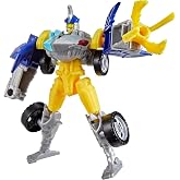 Transformers CYBERWORLD Sky-Byte Cyber Changers 4-Inch Action Figure, Quick Change to Car Mode, Robot Toys for Boys and Girls 6 and Up