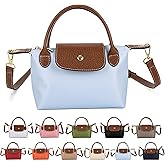 Womens Mini Crossbody Bag Dual Handle Adjustable Strap Nylon PU Leather Small Purse For Phone Wallet 9in