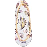 Sperry Women's Microfiber Liner Sublimated Fish 6 Pair Pack, White, Women's Shoe Size 4-10