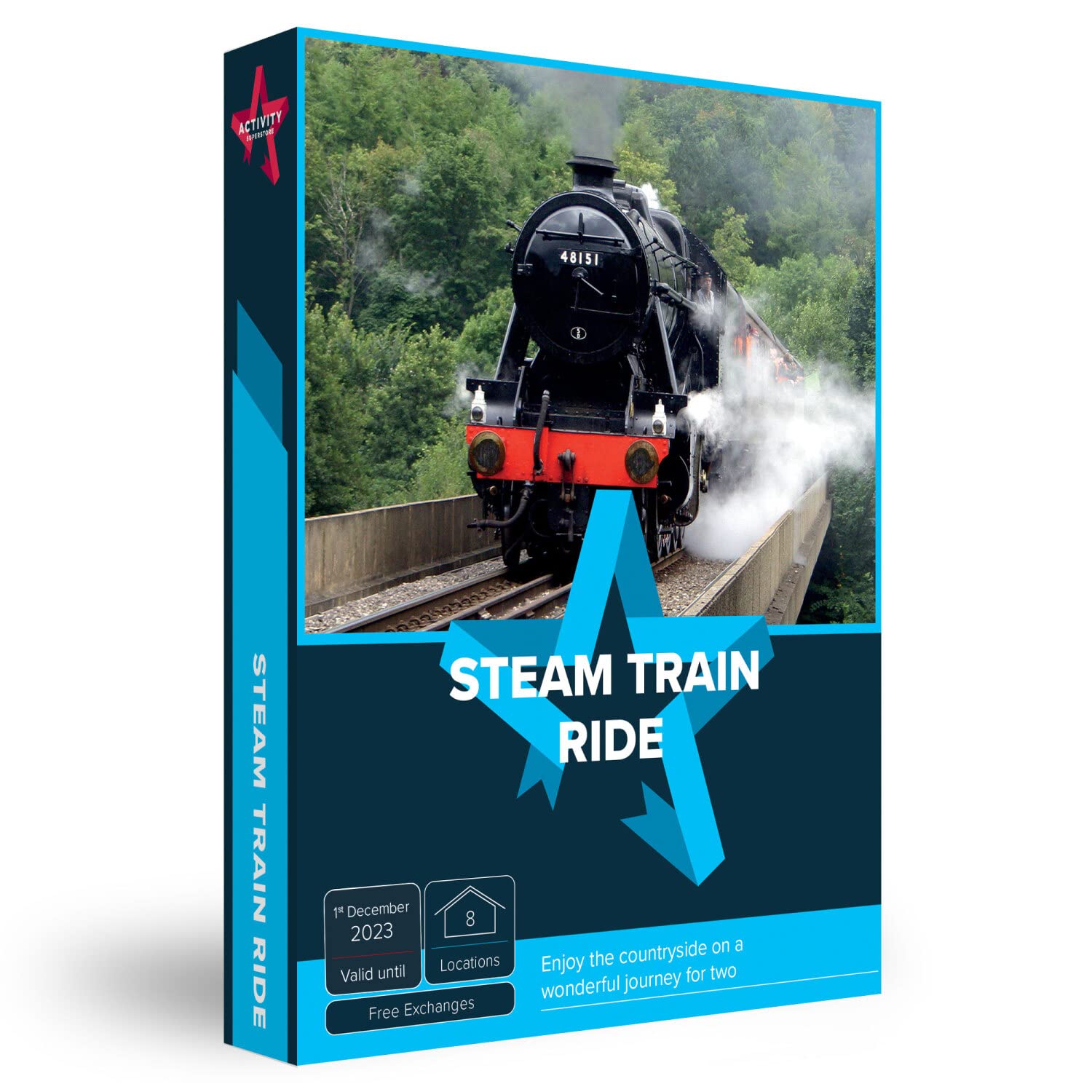 Activity Superstore Steam Train Gift Experience Voucher For Two, Available at 5 UK Locations, 18-month Validity, Experience Days, Train Gifts, Couples Gifts, Retirement Gifts