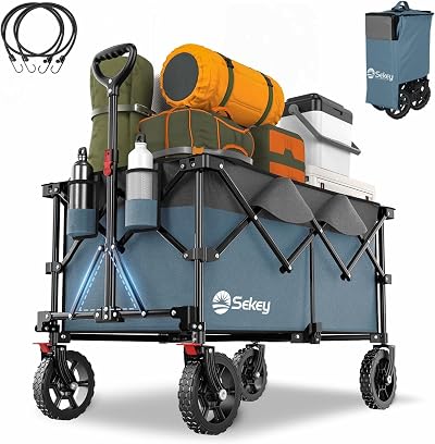 Sekey 200L Folding Festival Trolley, All-Terrain Wheels, 150KG Capacity