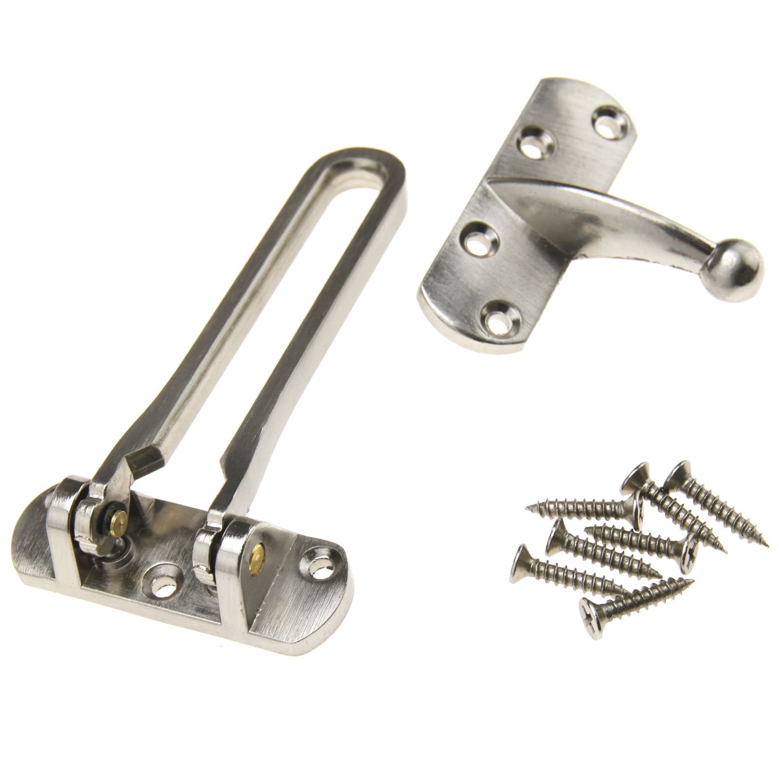 YINETTECH Door Guard Safety Lock Satin Slide Bolt Entry Door Chain Guard Protect