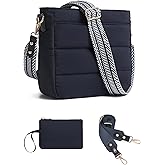 Purses for Women 2PCS Puffer Quilted Crossbody Shoulder Hobo Bags Trendy Ladies Handbag with Coin Wallet 2 Adjustable Straps