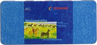 Stockmar 32000 Wachsmalstifte (16 Stifte, wasserfest, papergewickelt, aus Bienenwachs, im Blechetui)