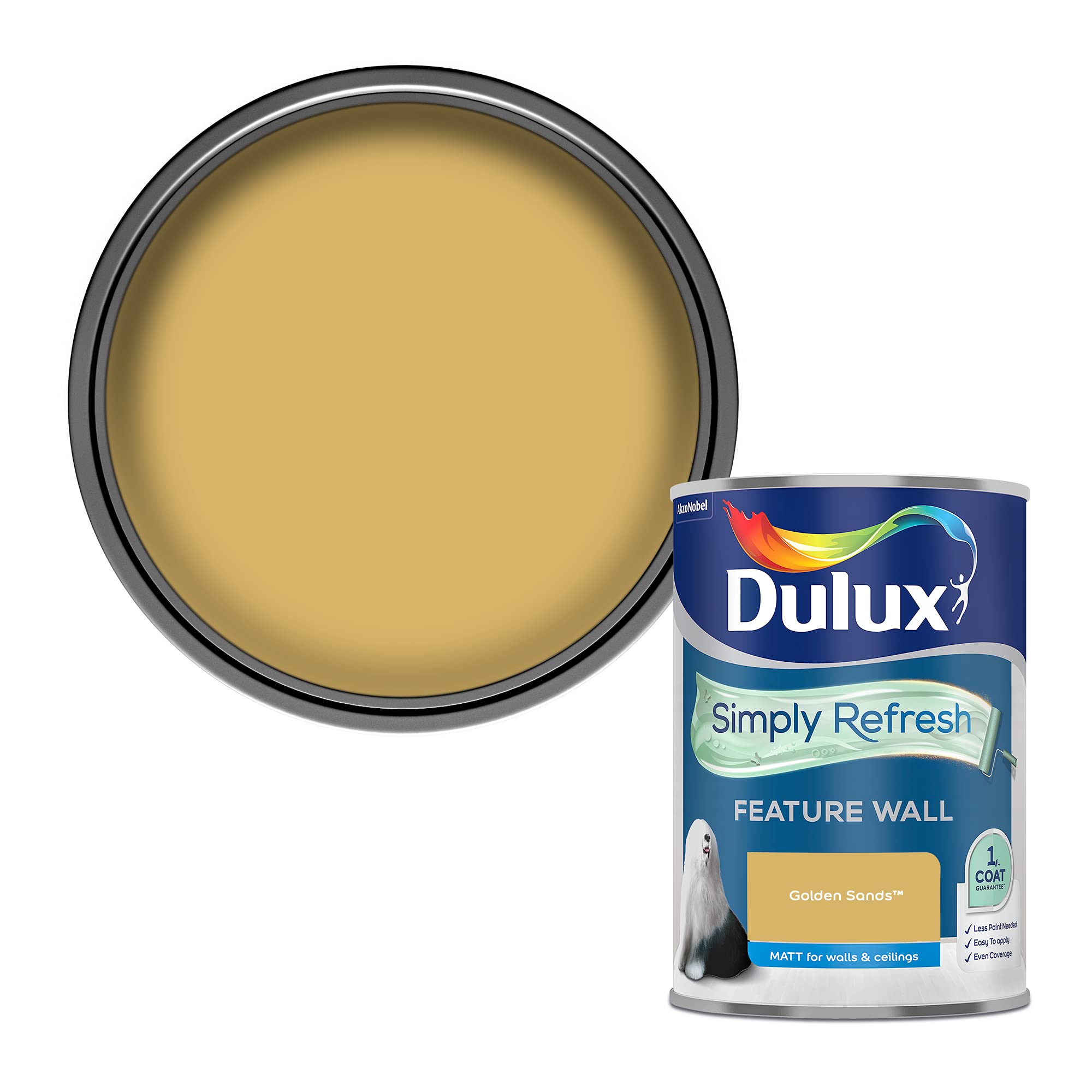 Dulux Simply Refresh Feature Wall Matt Emulsion Paint - Golden Sands - 1.25L, 5569247