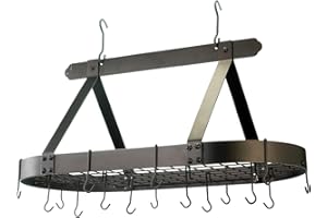 Old Dutch 107BZ Oval Oiled Bronze Pot Rack with 16 Hooks, 36 by 19 by 15-1/2-Inch