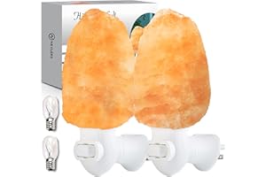 Nevlers 2 Pack Authentic Himalayan Salt Lamp Night Light Plug in |5.5" Himalayan Salt Rock Night Light |The Himalayan Salt Night Light is Hand Carved, UL Listed Plug in - Bulbs Includes